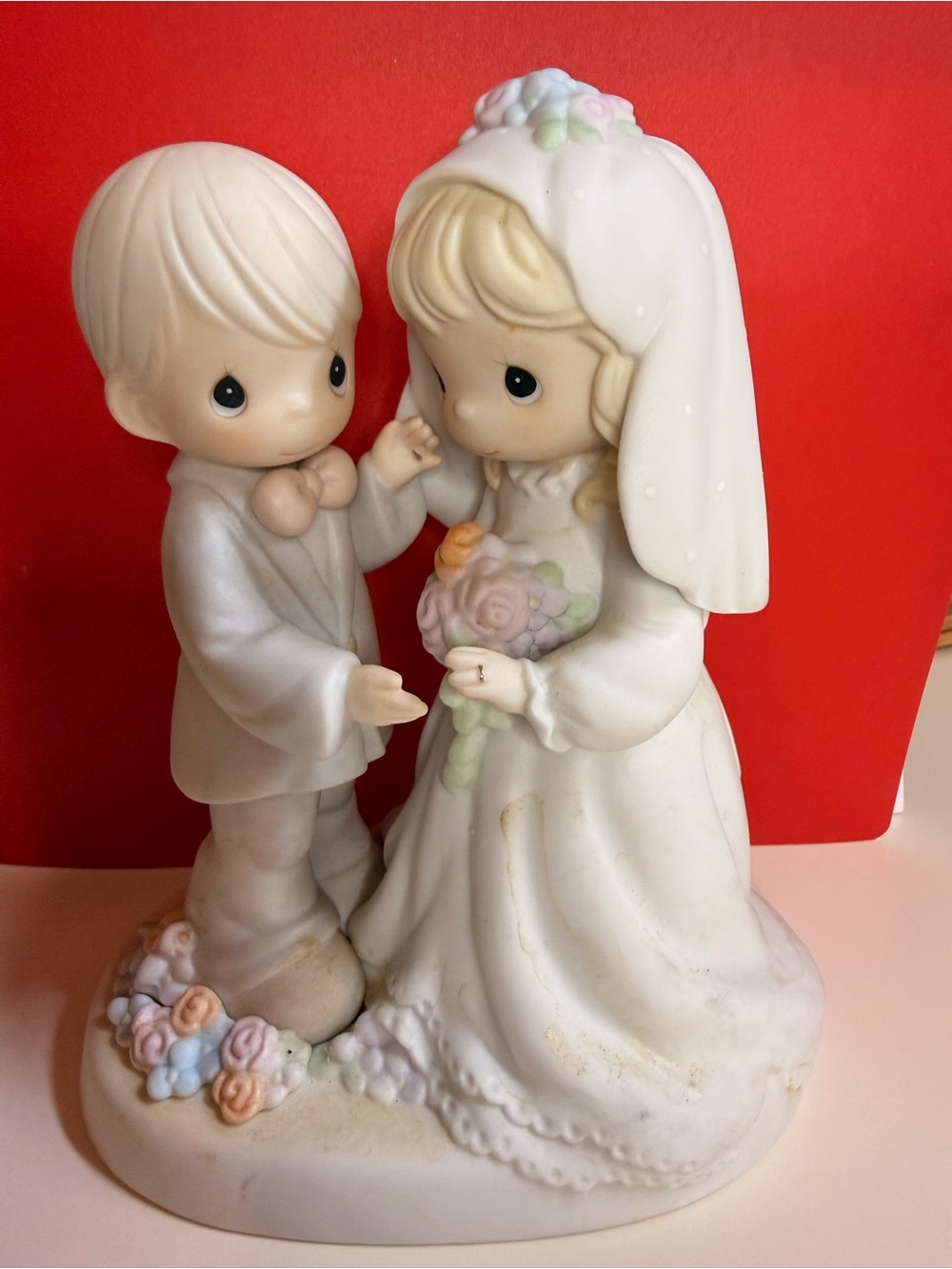 Precious Moments White Bride and Groom  “I give my love forever true”